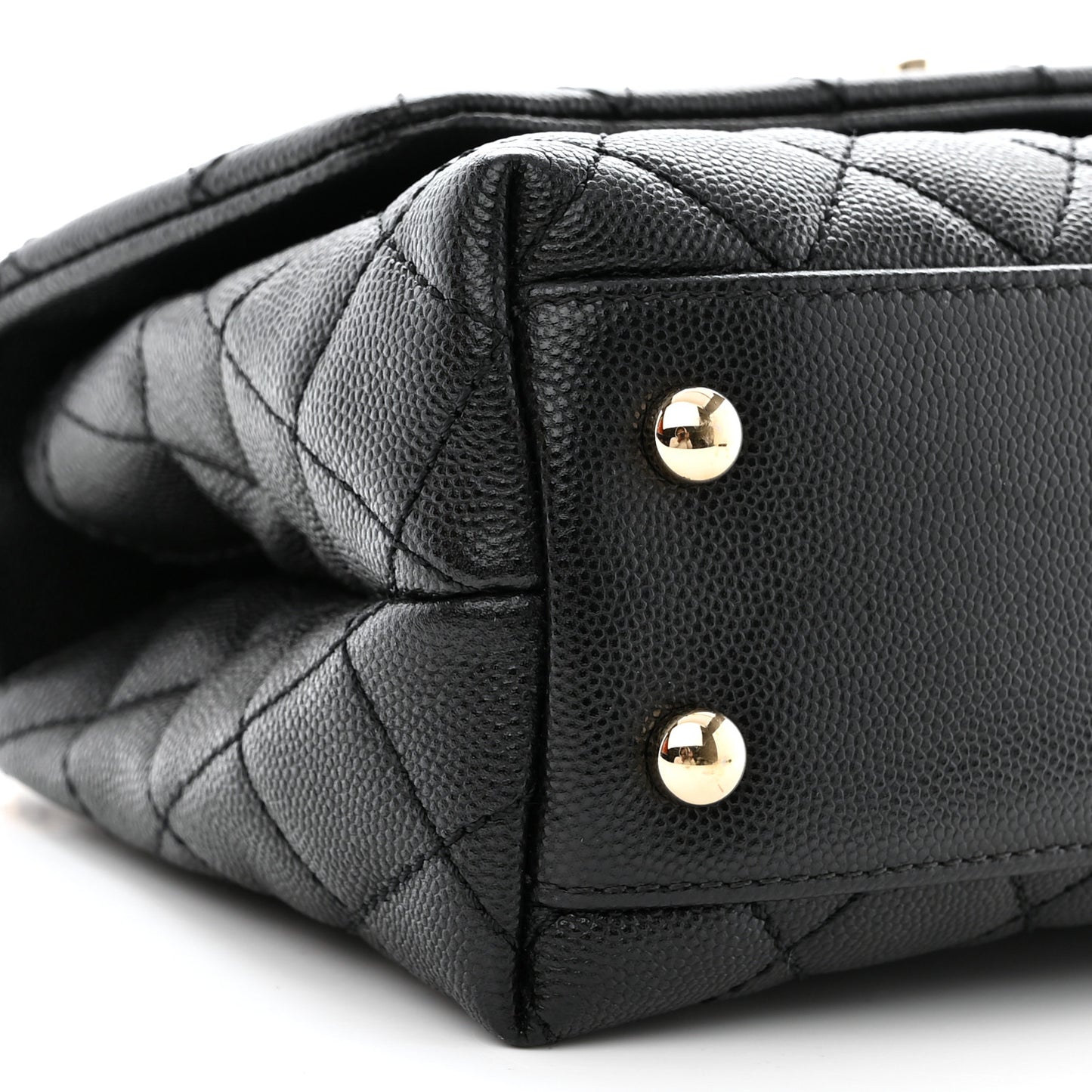 Caviar Quilted Mini Coco Handle Flap Black