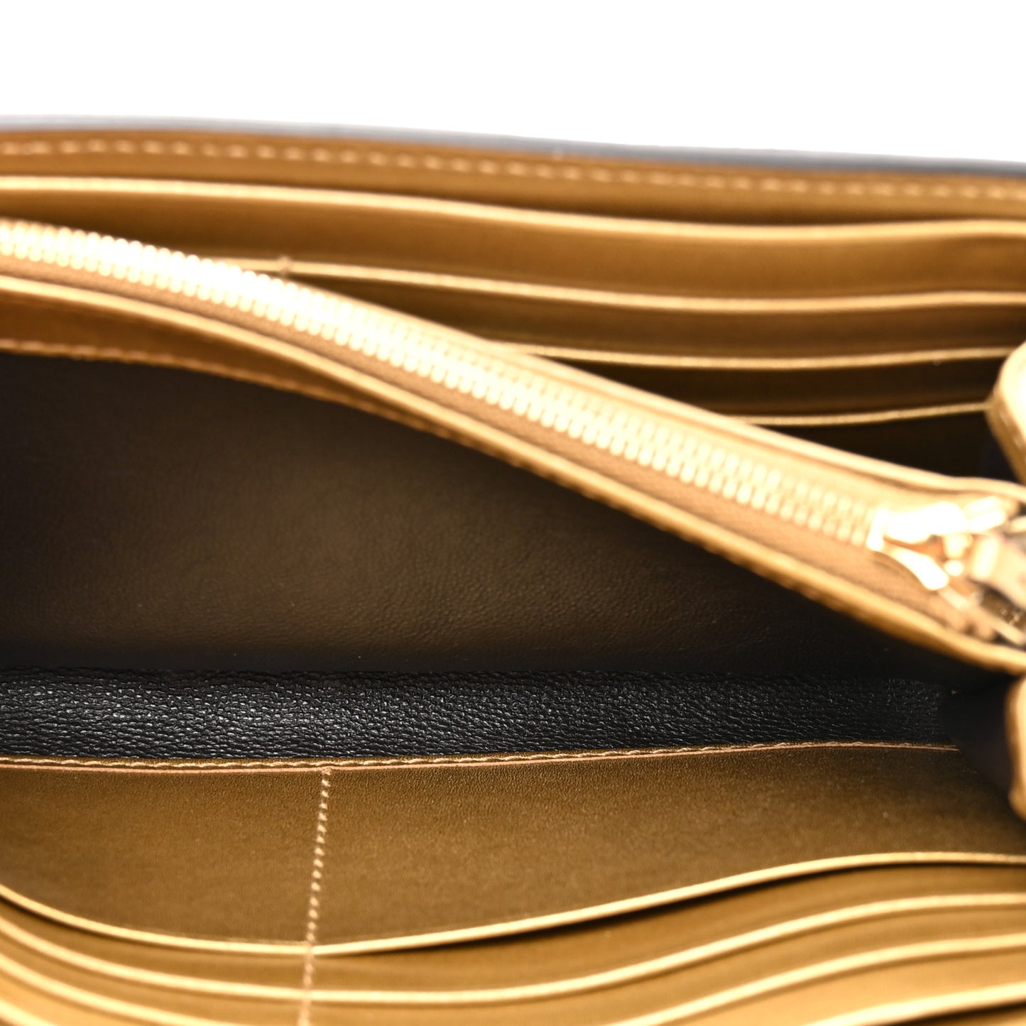 Laminated Lizard Icon Continental Wallet Gold