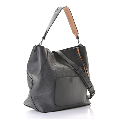 MCM Calfskin Ottomar Large Klara Hobo Charcoal 2 of 5