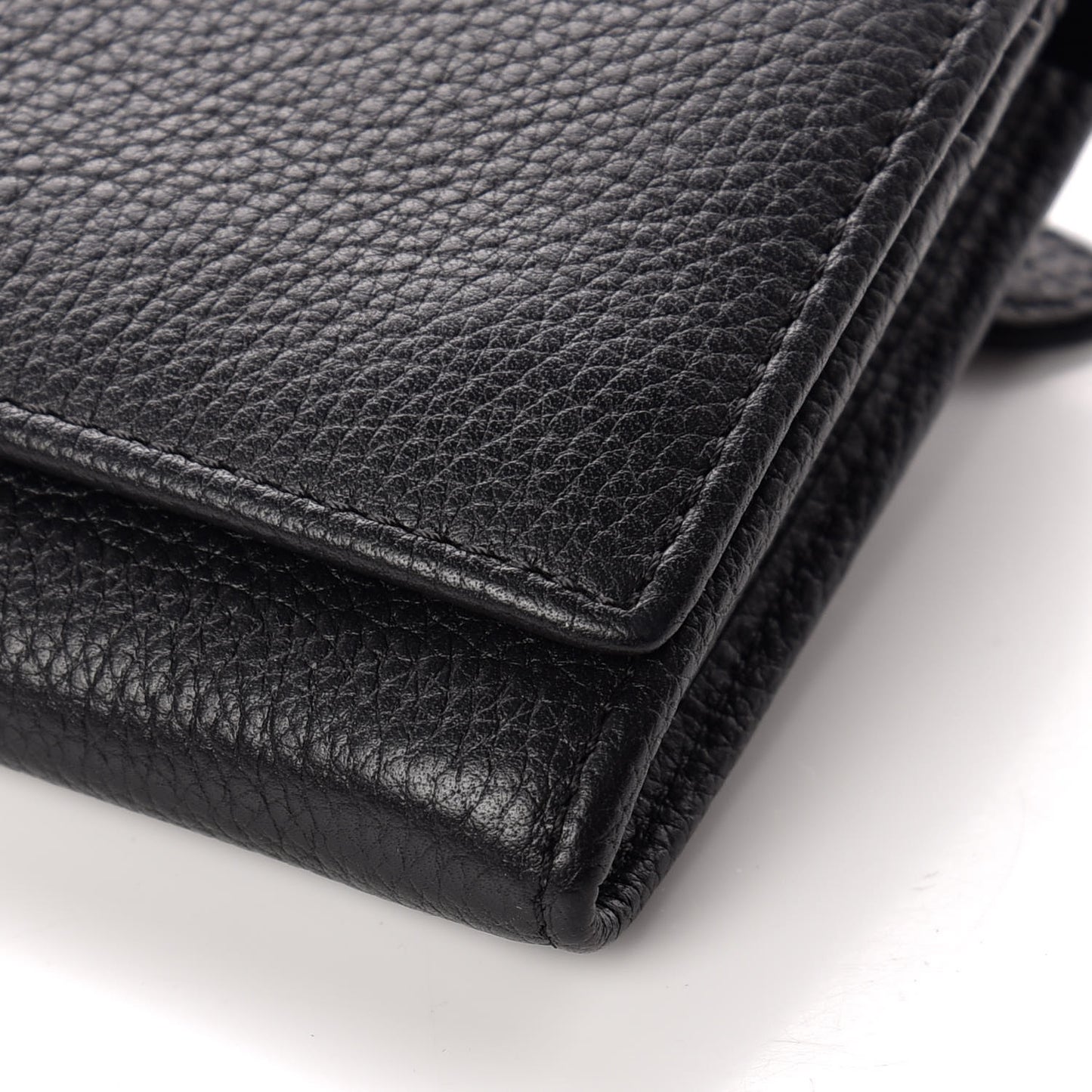 Classic Grain Small Tree Continental Wallet Black