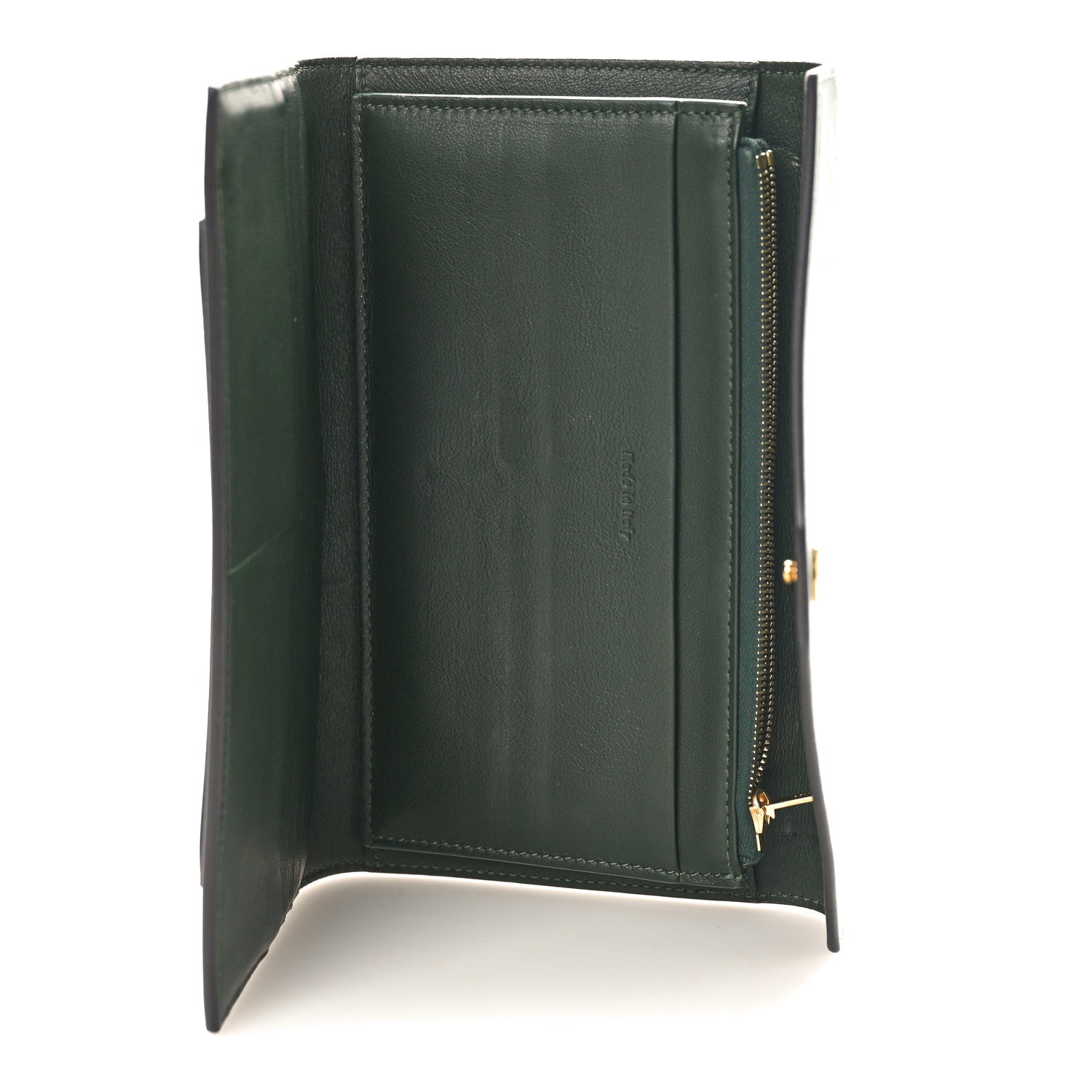 Celine Smooth Calfskin Pocket Tri-Fold Multifunction Envelope Flap Wallet Jade 4 of 8