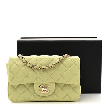 Chanel Lambskin Quilted Mini Rectangular Flap Light Green 11 of 11