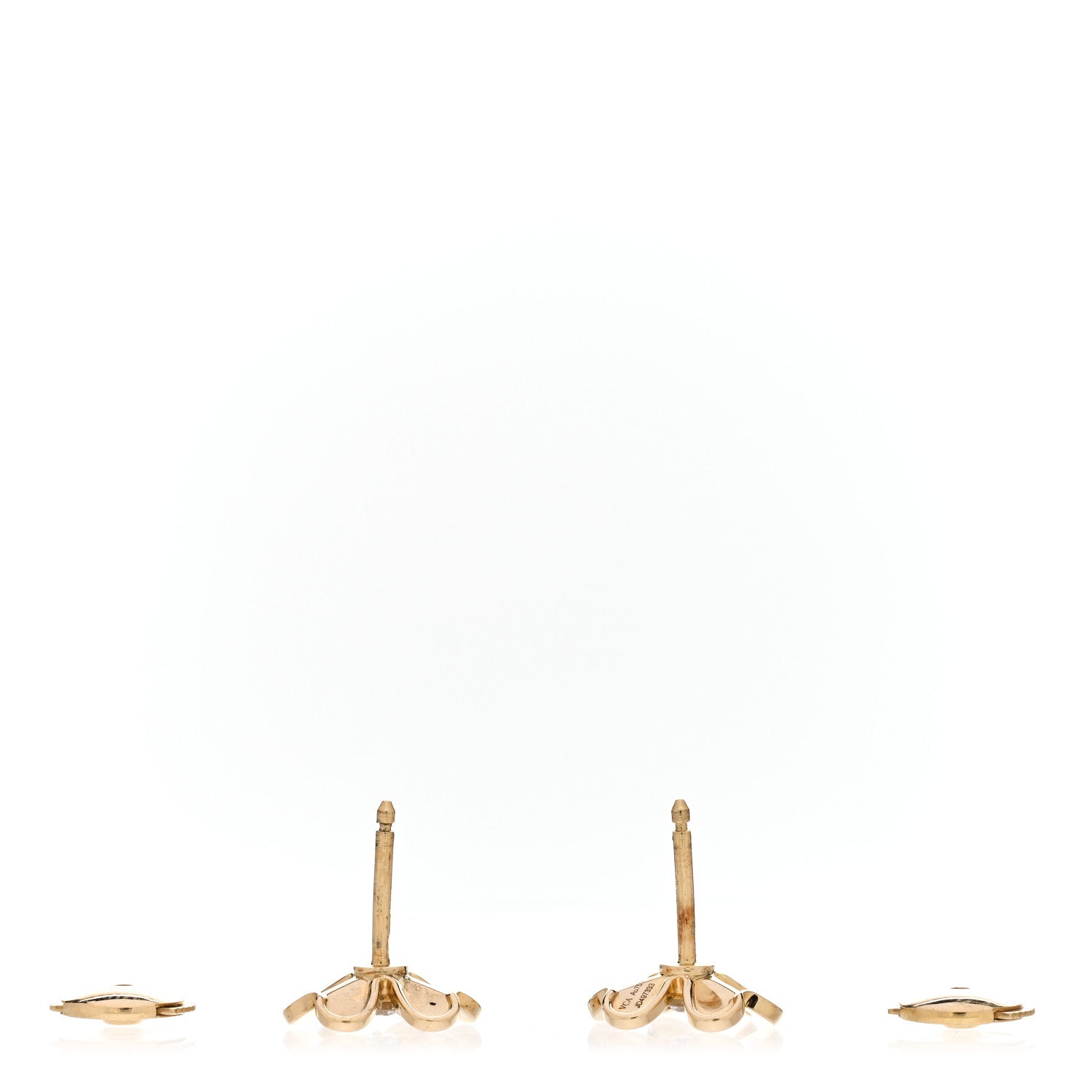 Van Cleef & Arpels 18K Yellow Gold Diamond Mini Frivole Earrings 3 of 5