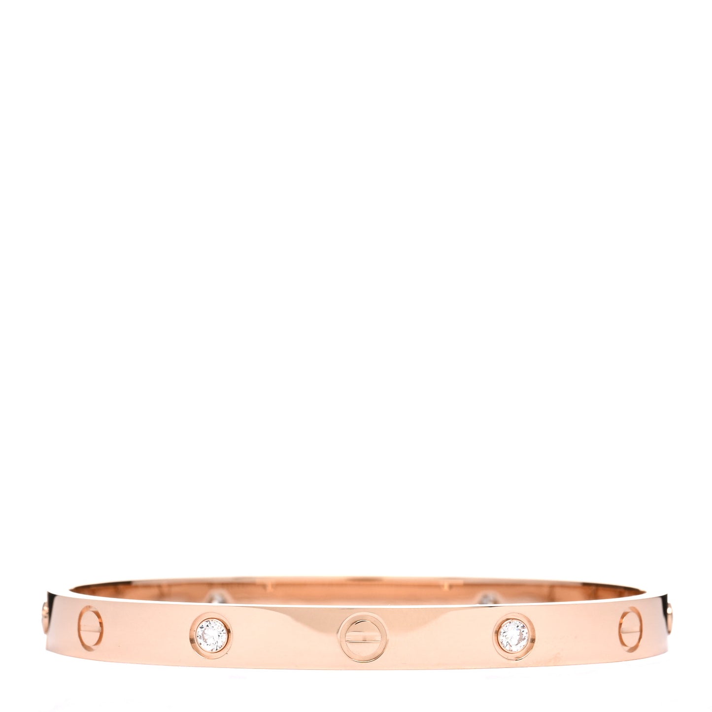 18K Pink Gold 4 Diamond LOVE Bracelet 17