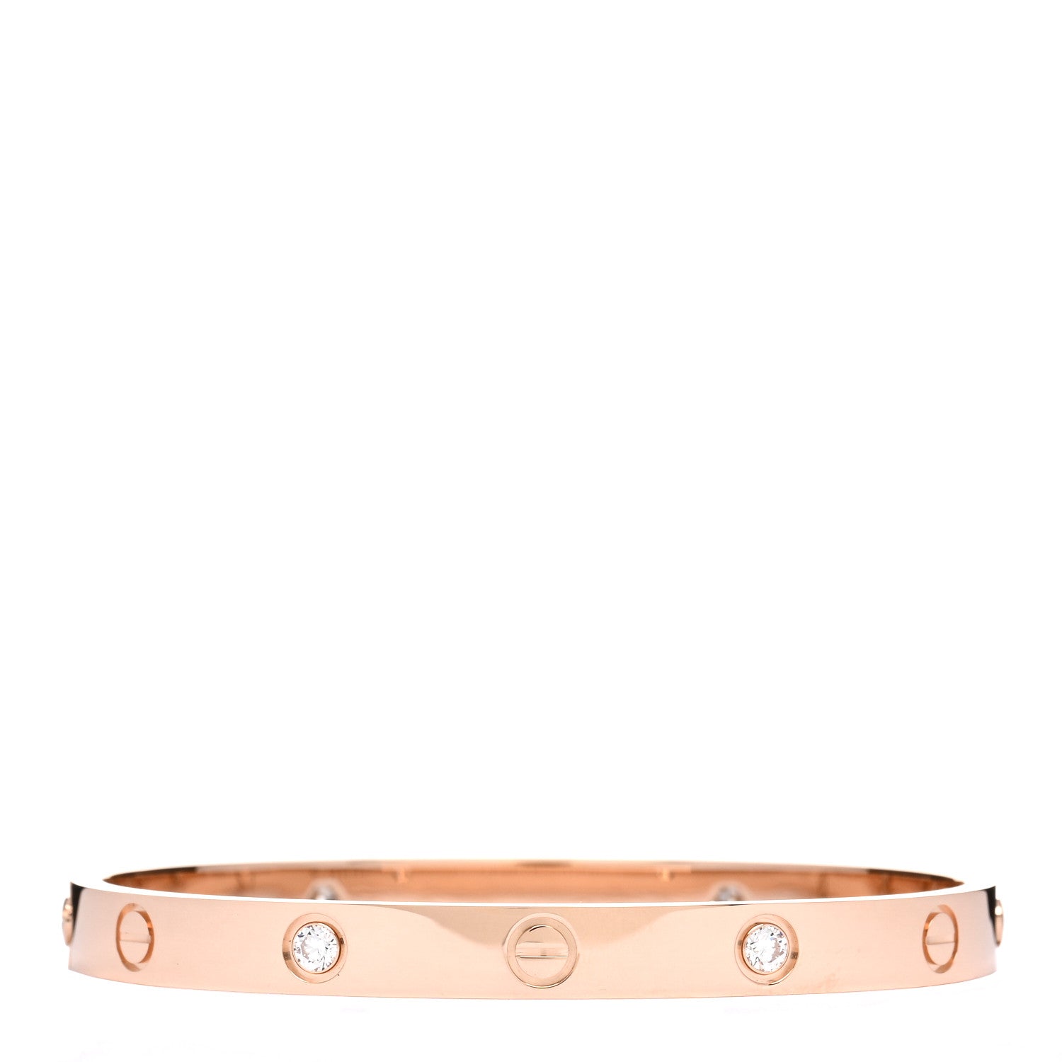 Cartier 18K Pink Gold 4 Diamond LOVE Bracelet 17 2 of 4