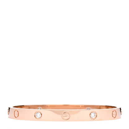 Cartier 18K Pink Gold 4 Diamond LOVE Bracelet 17 2 of 4