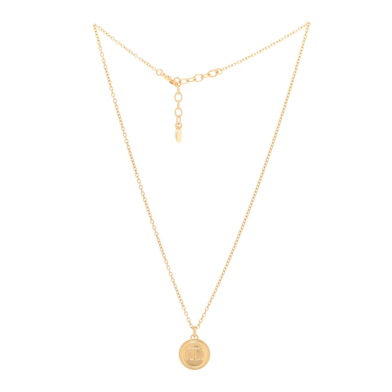 Christian Dior Metal CD Logo Necklace Gold 3 of 6