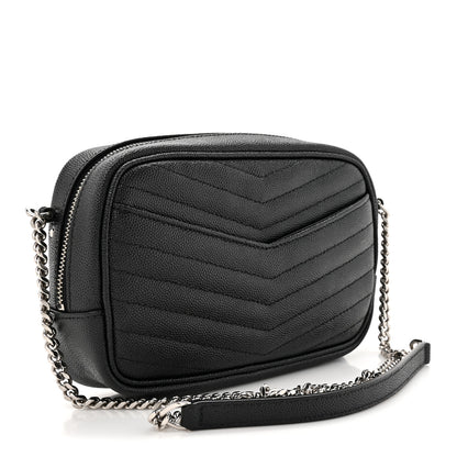 Saint Laurent Grain De Poudre Matelasse Monogram Mini Lou Camera Bag Black 3 of 11