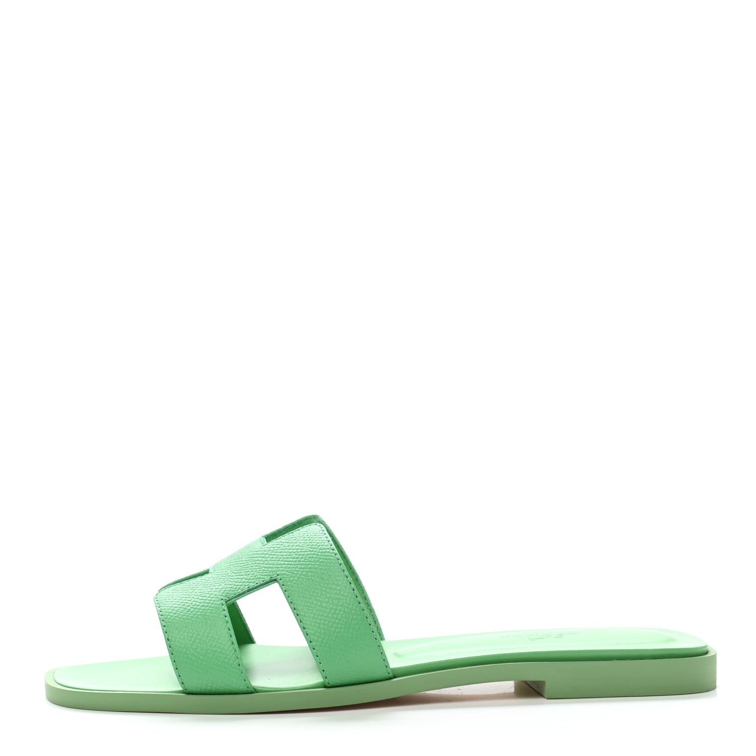 Hermes Epsom Oran Sandals 37 Vert Pomme 1 of 9