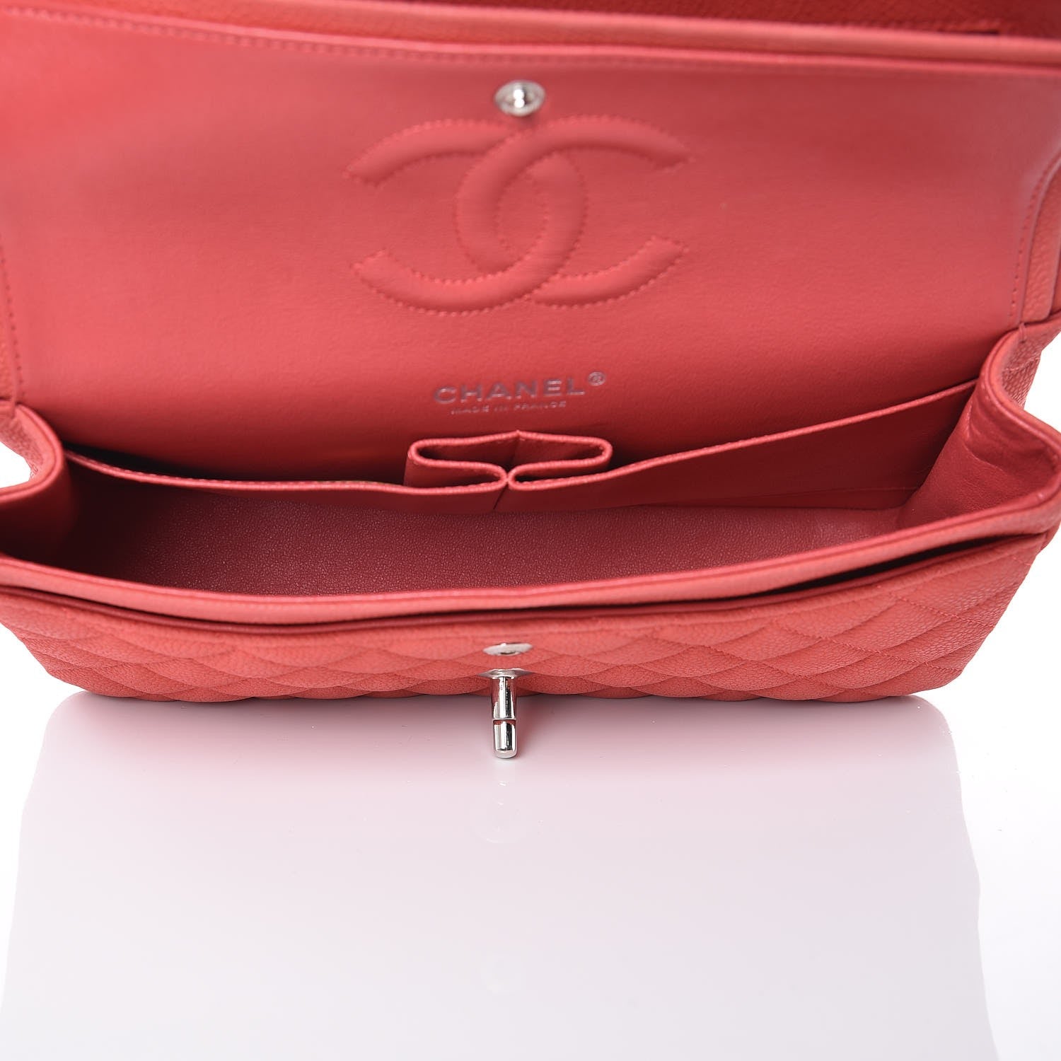 Chanel Iridescent Caviar Quilted Medium Double Flap Dark Pink 6 of 16