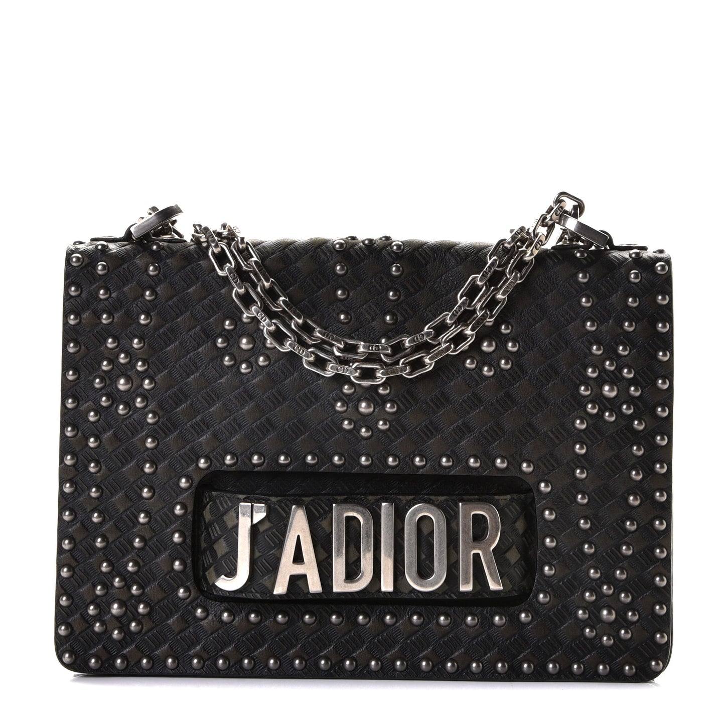 Calfskin Studded Dio(r)evolution Flap Bag Black