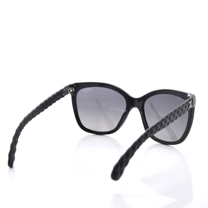 Chanel Acetate Quilted Polarized Butterfly CC Sunglasses 5288-Q Black 4 of 8