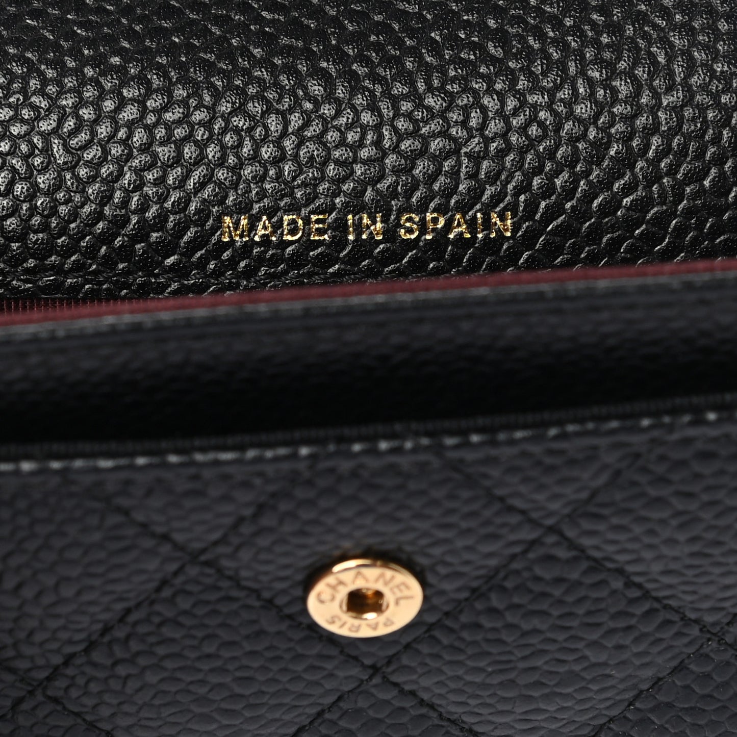 Caviar Quilted Flap Card Holder Black