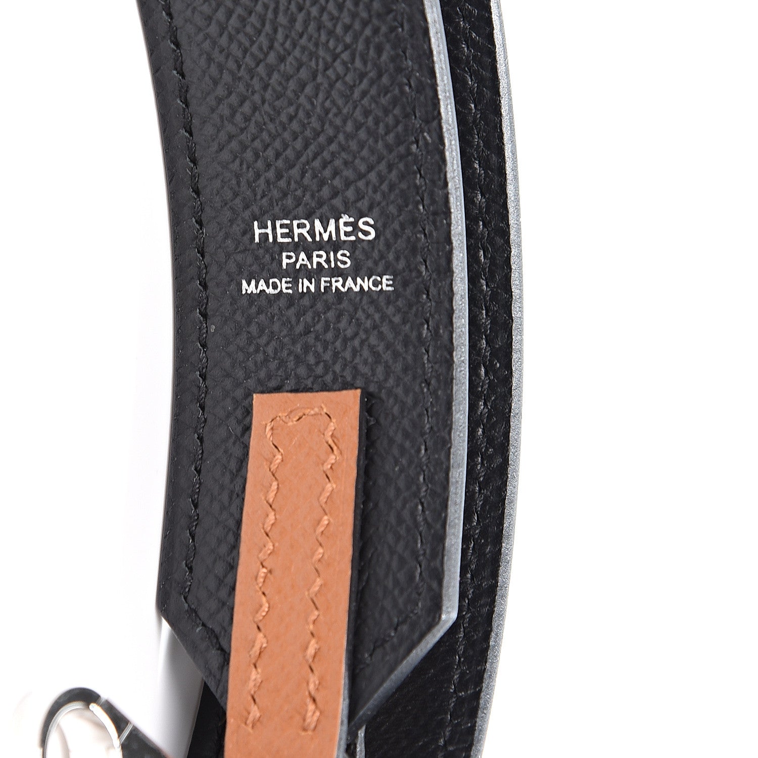 Hermes Epsom 30mm Tressage Au Galop Shoulder Strap Black Craie Gold 3 of 4