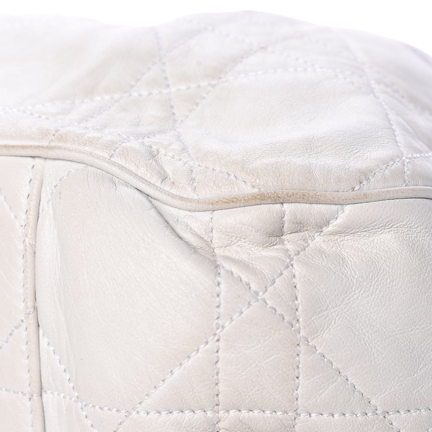 Christian Dior Lambskin Cannage Drawstring Bag White 19 of 24