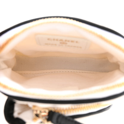 Chanel Canvas Calfskin Tennis Racket Mini Bag White Black 6 of 11