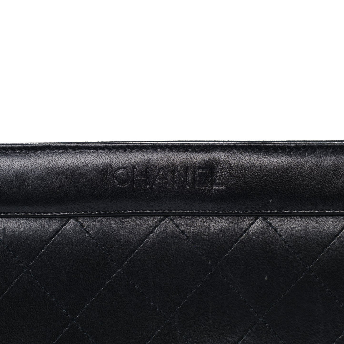 Lambskin Stitched Shoulder Bag Black