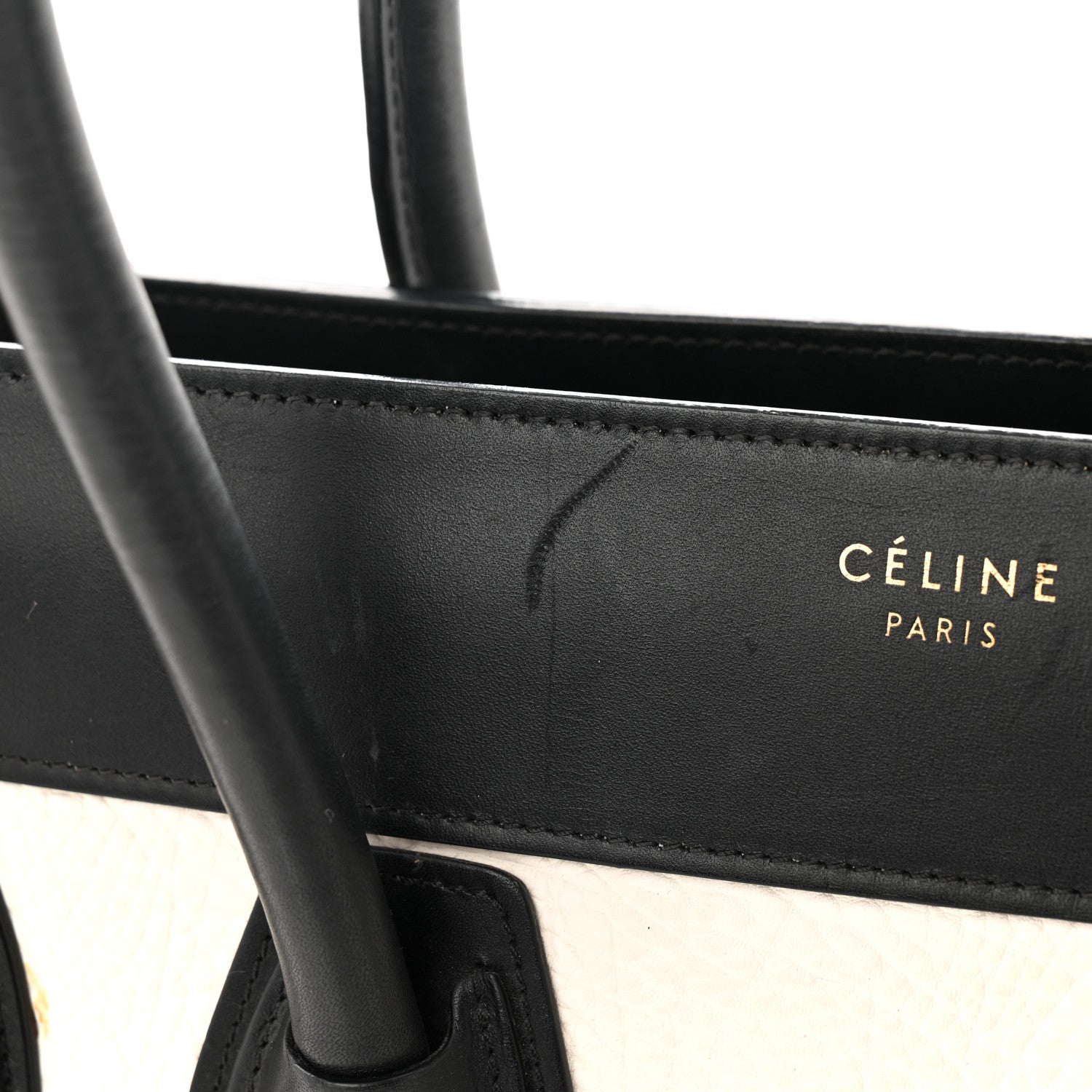 Celine Elephant Calfskin Mini Tri-Color Luggage Optic White Yellow 14 of 14
