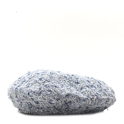Chanel Cotton Tweed CC Beret S Blue White 1 of 6
