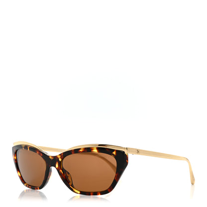 Chanel Acetate Metal Cat Eye Sunglasses 4299 Tortoise 1 of 7