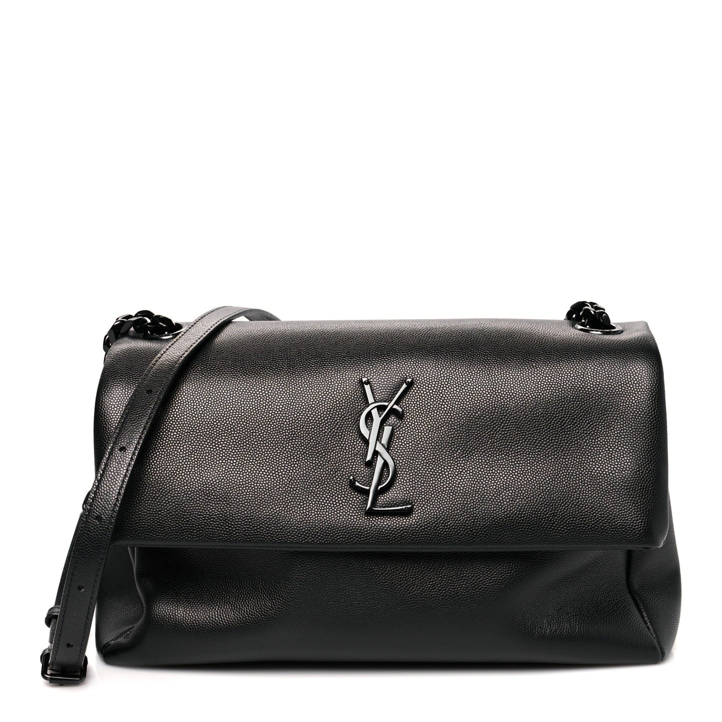 Grain De Poudre Medium West Hollywood Monogram Fold-Over Black