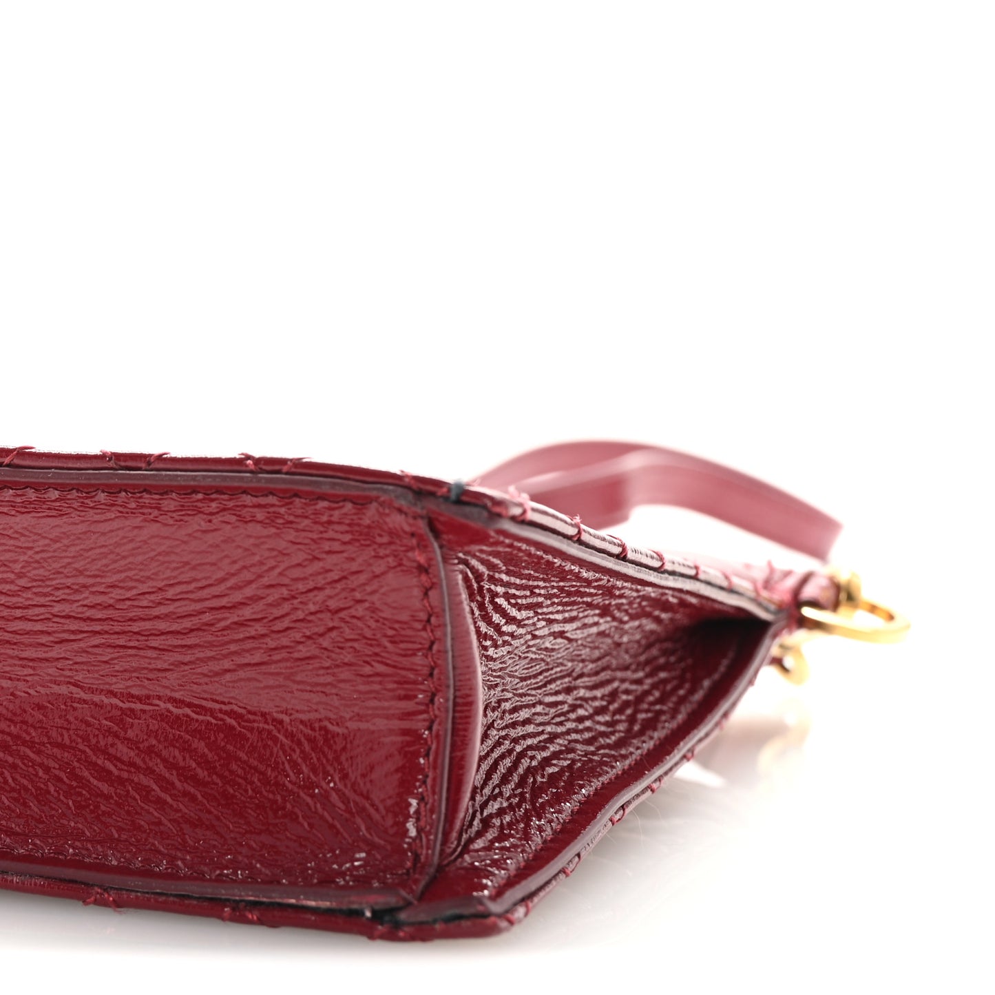 Patent Calfskin Quilted Tribute Icon Crossbody Flat Pouch Red