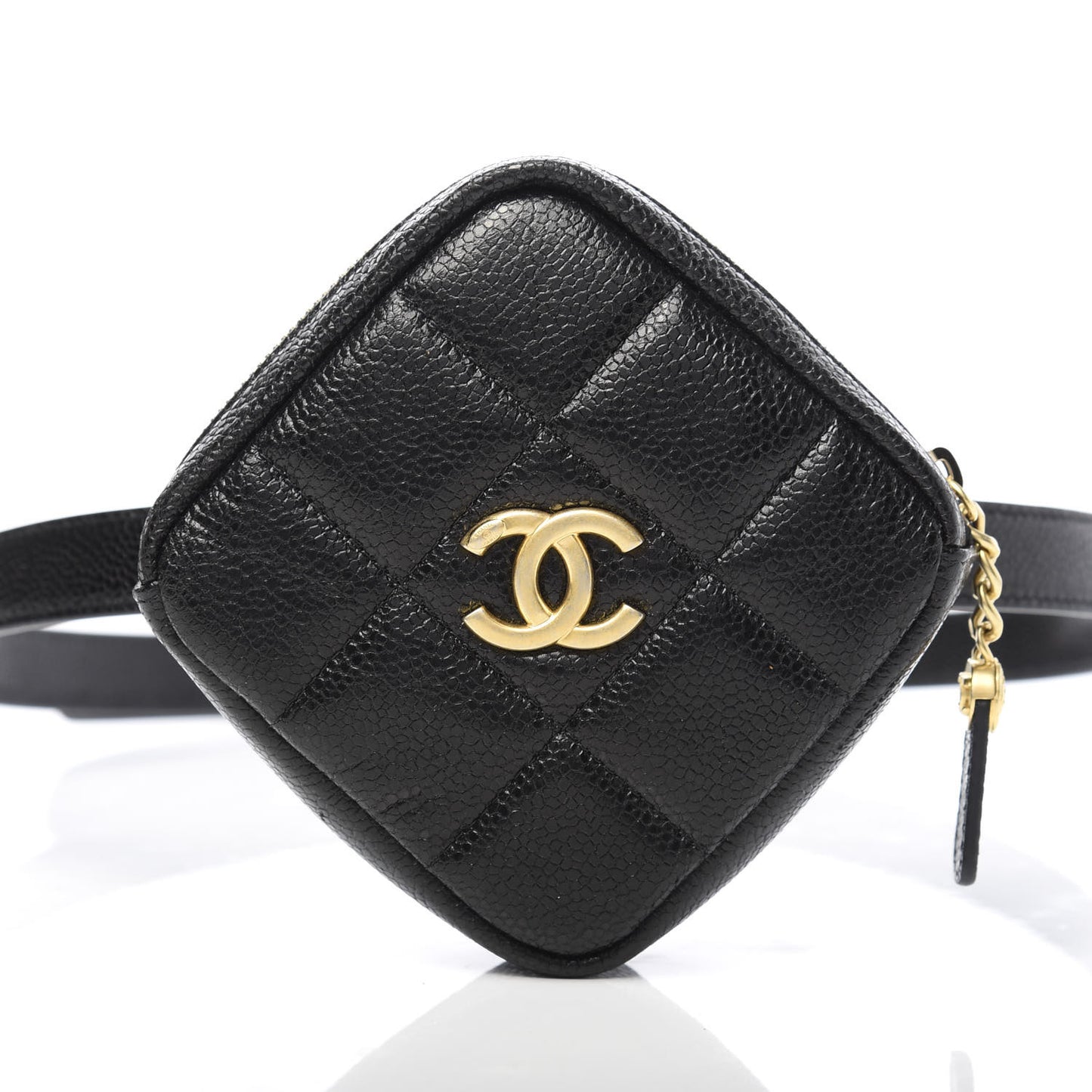 Caviar Quilted Coin Purse Belt Bag Black