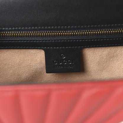 Gucci Calfskin Bamboo Trapuntata Queen Margaret Top Handle Bag Blue Agata Hibiscus Red Mystic White Sugar Pink 9 of 11