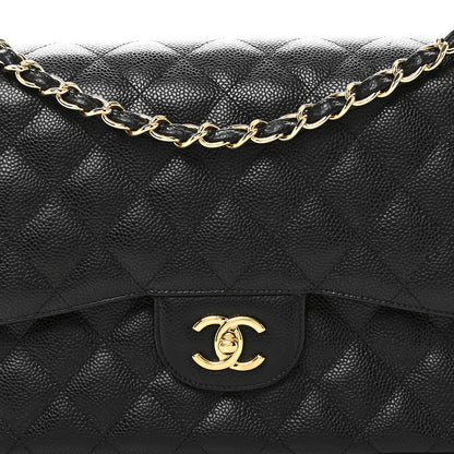 Chanel Caviar Quilted Jumbo Double Flap Black 9 of 12
