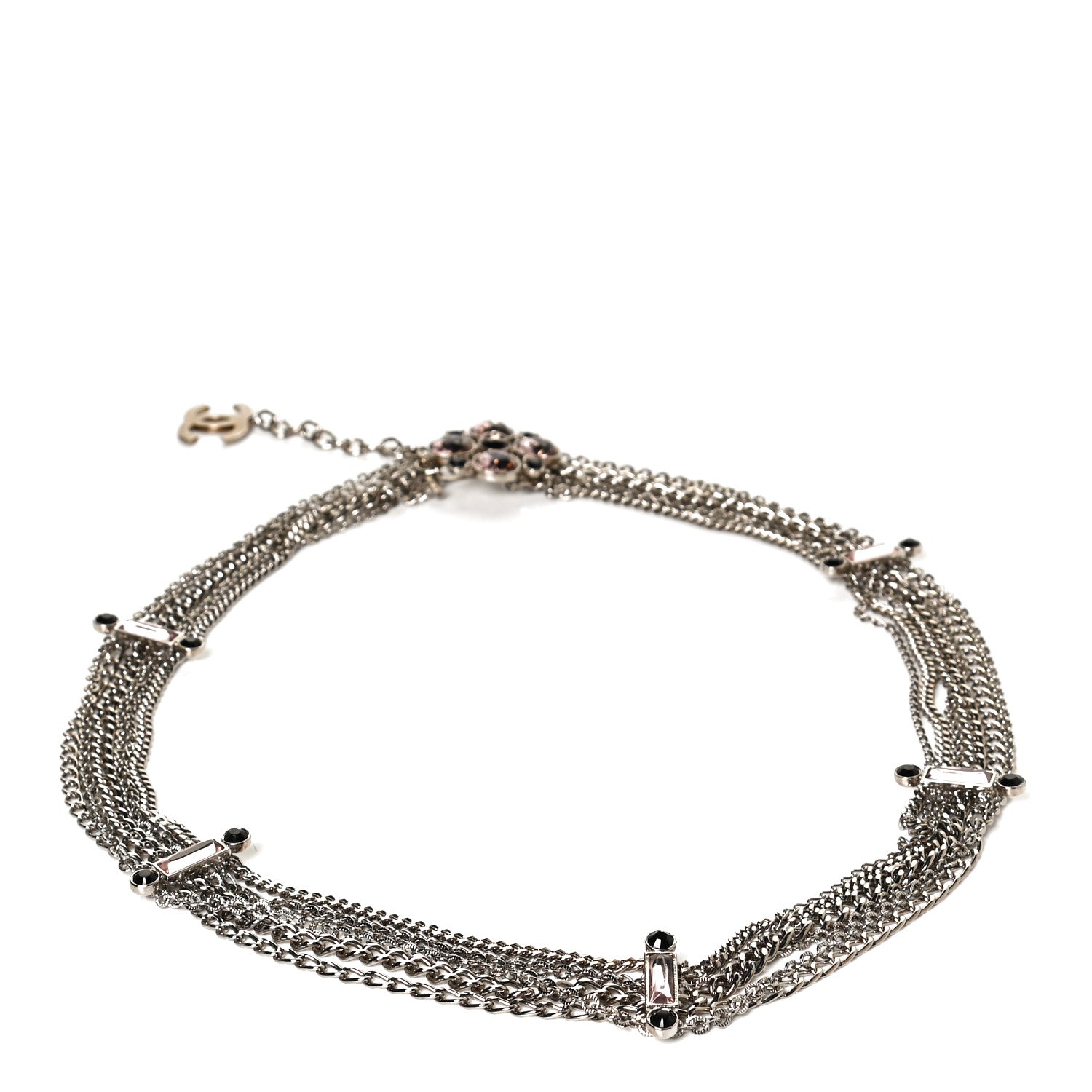 Chanel Crystal CC Multi Strand Chain Belt Silver 2 of 5