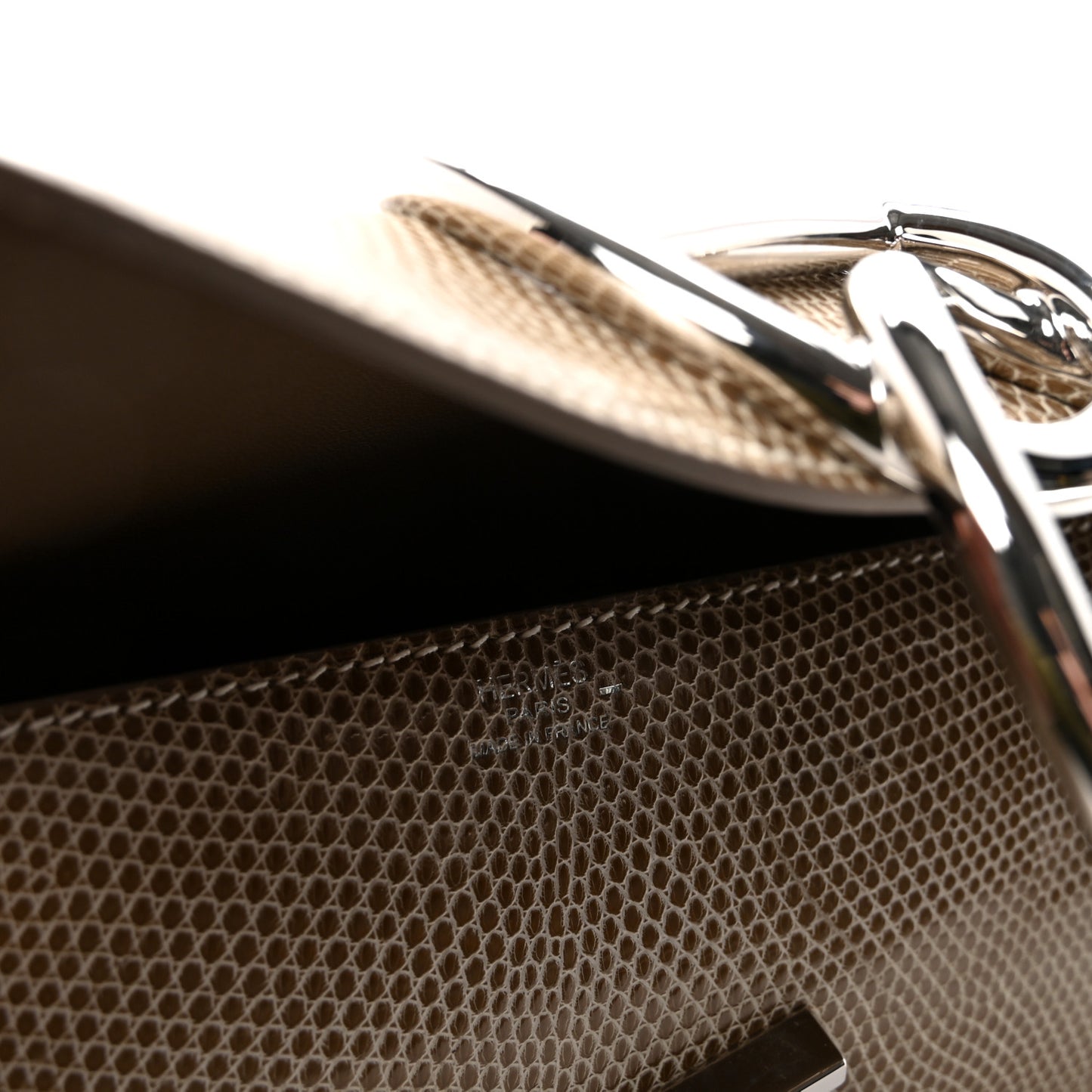 Lizard Egee Clutch Ficelle