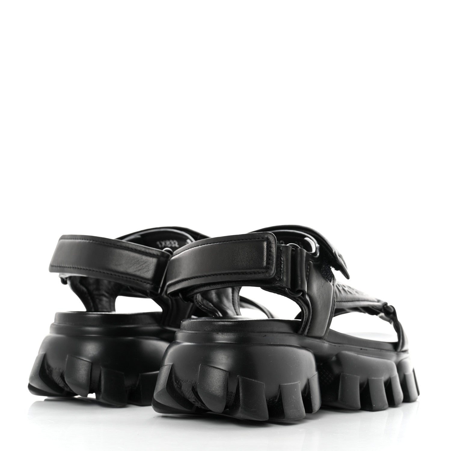 Prada Nappa Logo Embossed Thunder Sole 50mm Sport Sandals 36 Black 4 of 9