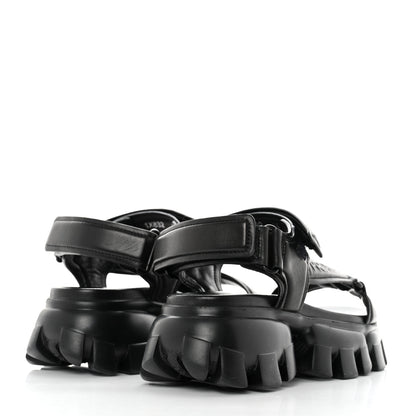 Prada Nappa Logo Embossed Thunder Sole 50mm Sport Sandals 36 Black 4 of 9
