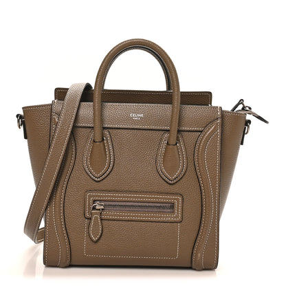 Celine Drummed Calfskin Nano Luggage Souris 1 of 9
