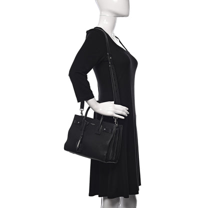Saint Laurent Grained Calfskin Nano Sac De Jour Black 2 of 9