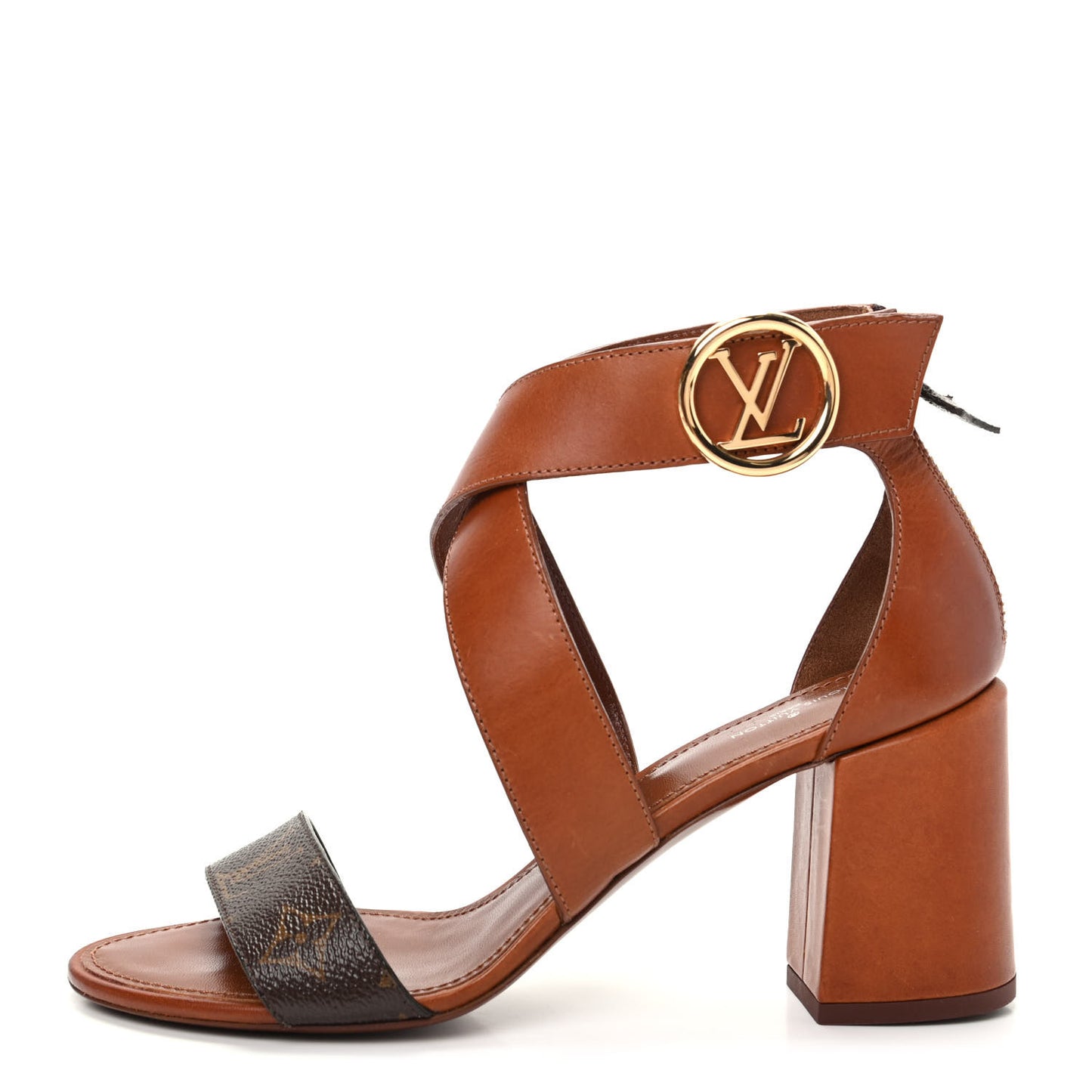 Calfskin Monogram Horizon Sandals 39 Cognac Brown
