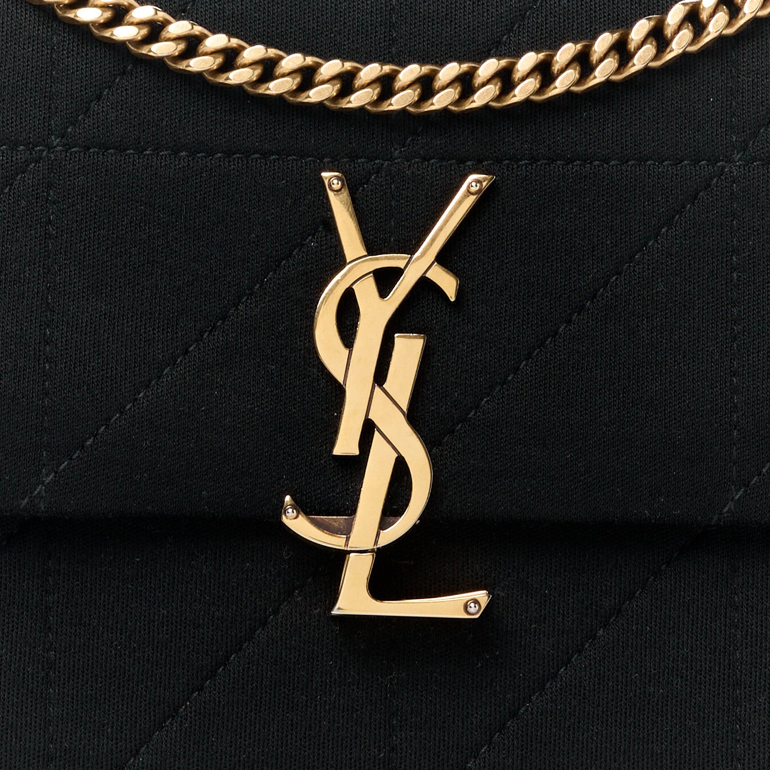 Saint Laurent Jersey Wool Patchwork Monogram Medium Jamie Black 8 of 11