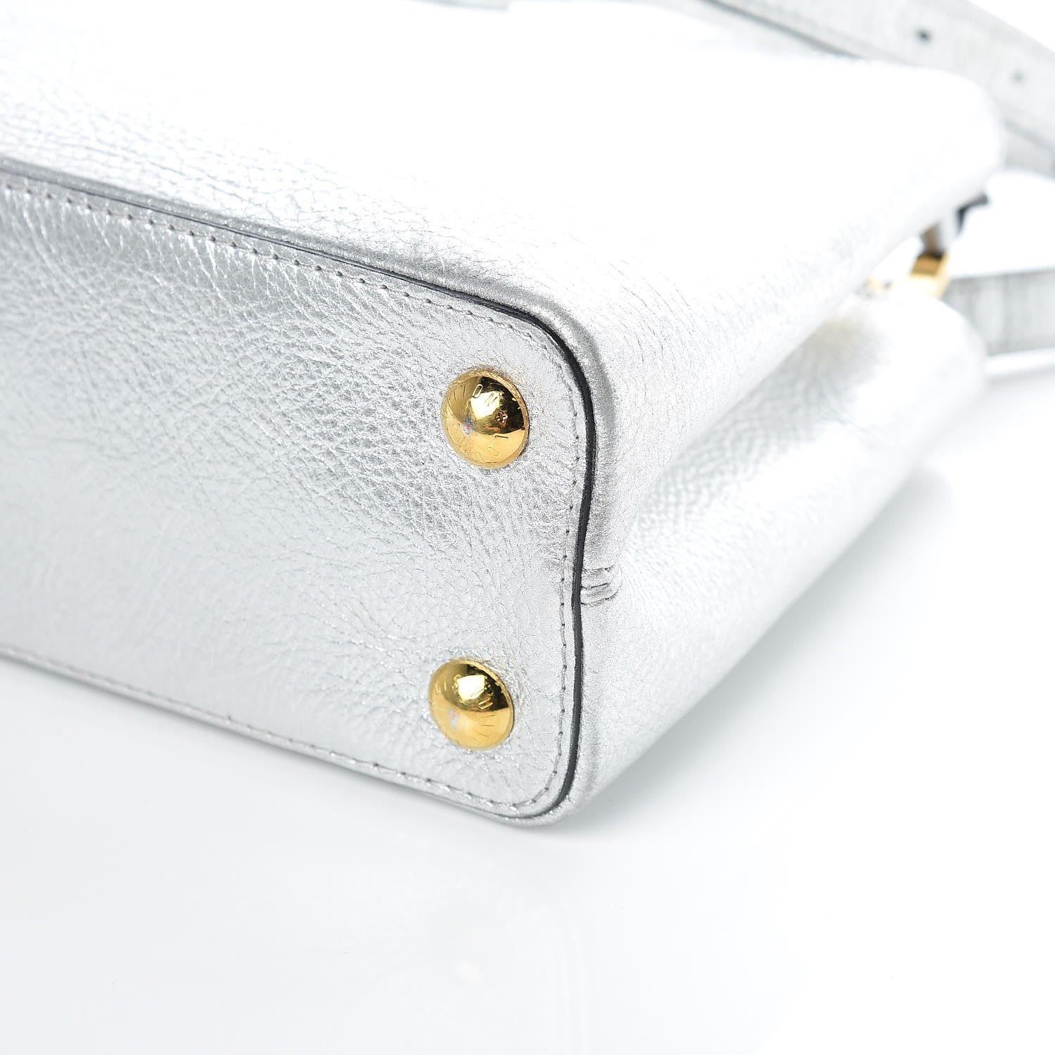 Louis Vuitton Metallic Taurillon Capucines BB Silver 8 of 11