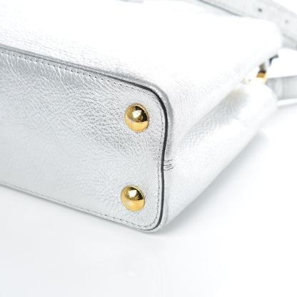 Louis Vuitton Metallic Taurillon Capucines BB Silver 8 of 11
