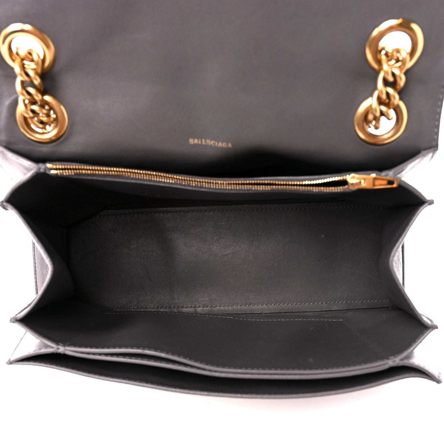 Balenciaga Crushed Calfskin Medium Crush Chain Bag Dark Grey 5 of 12