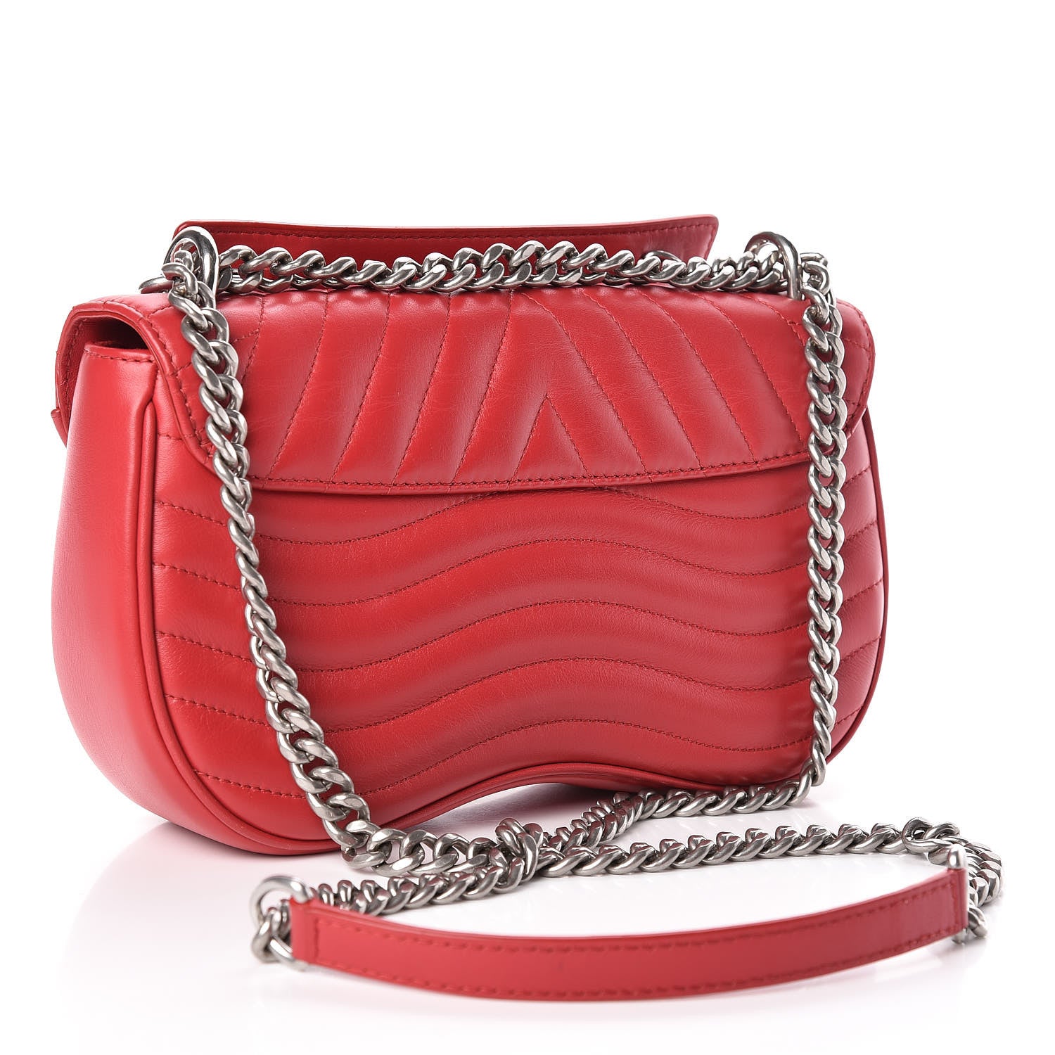 Louis Vuitton Calfskin New Wave Chain MM Ecarlate 3 of 11