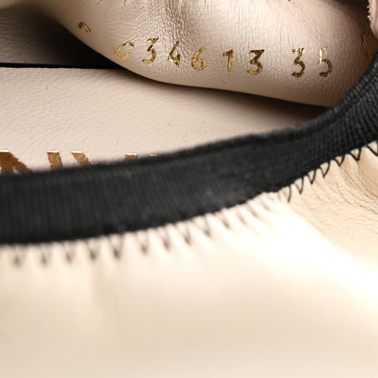 Chanel Lambskin CC Elastic Cap Toe Ballerina Flats 35 White Black 8 of 8