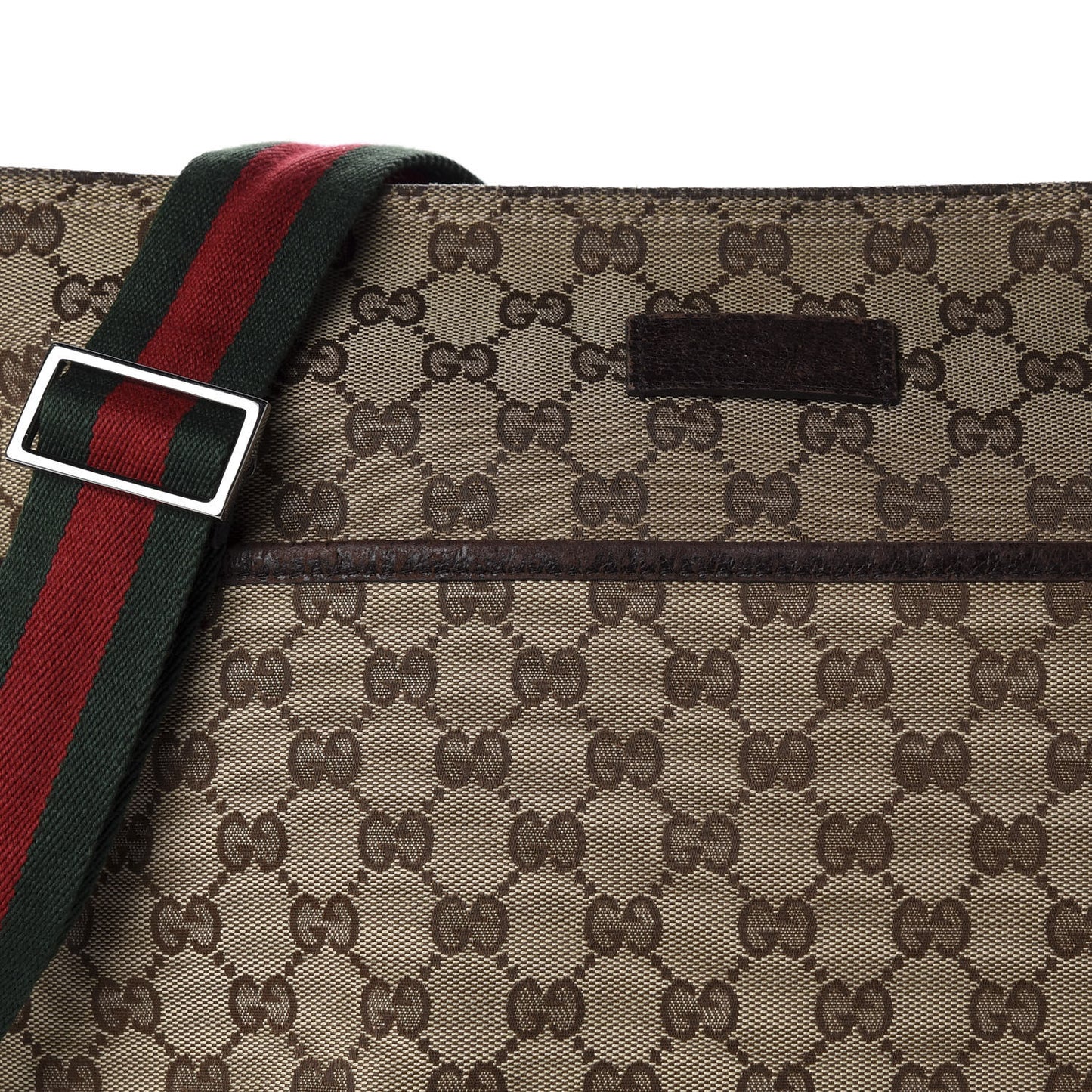 Monogram Web Medium Flat Messenger Bag Brown