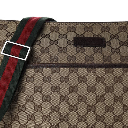 Gucci Monogram Web Medium Flat Messenger Bag Brown 10 of 10