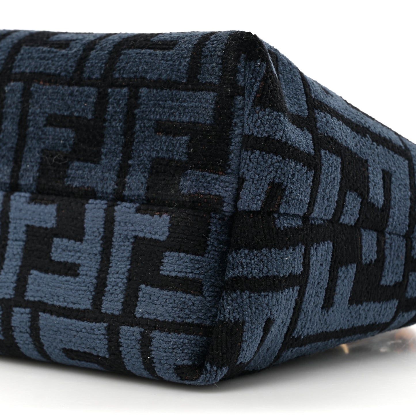 Chenille Vitello King Plexiglass FF Mini By The Way Top Handle Boston Bag Blue Black