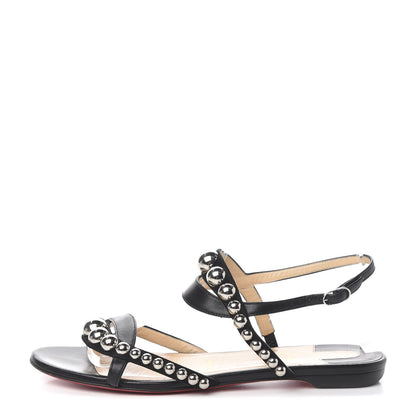 Christian Louboutin Nappa Galeria Flat Sandals 38.5 Black 1 of 11