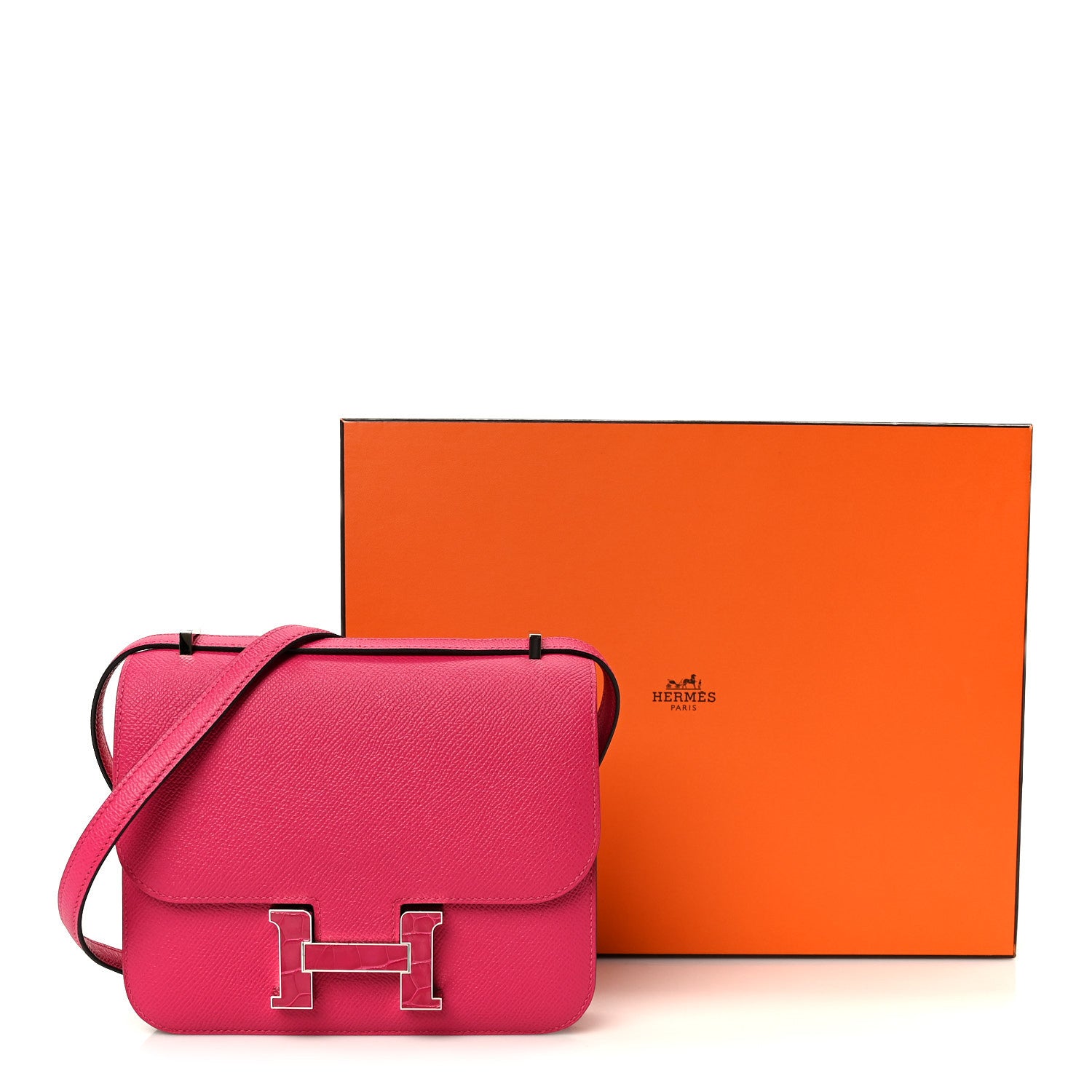 Hermes Epsom Shiny Alligator Constance 18 Rose Mexico 12 of 12
