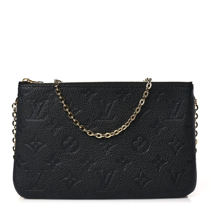 Louis Vuitton Empreinte Double Zip Pochette Black 1 of 10