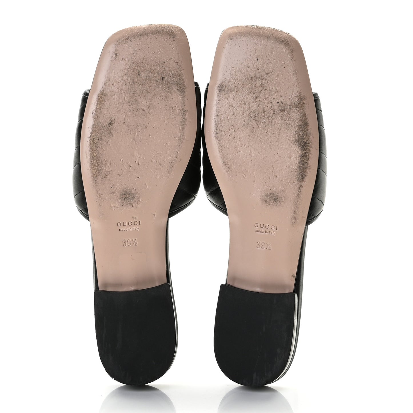 Nappa Matelasse GG Marmont Flat Slide Sandals 39.5 Black