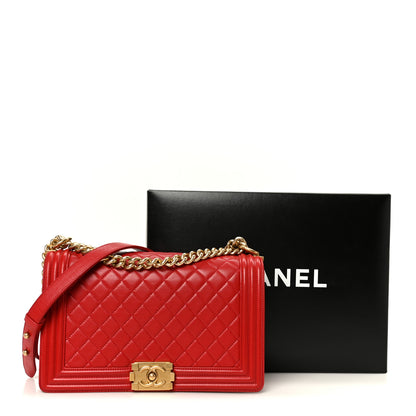 Chanel Lambskin Quilted New Medium Boy Flap Red 11 of 11